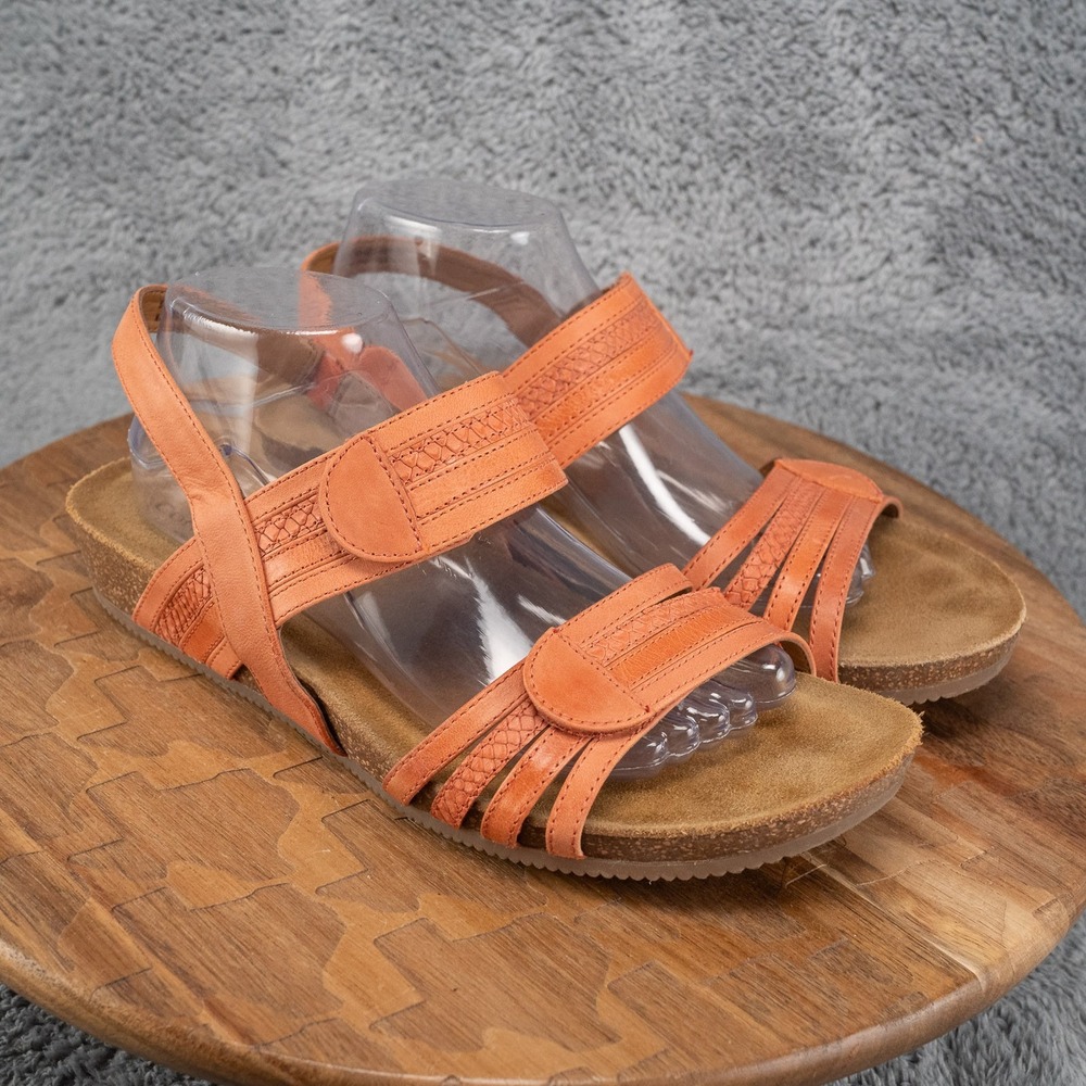 Comfortiva Gabrielle 2 Leather Comfort Sandals Women's 11M Orange Cork Footbed